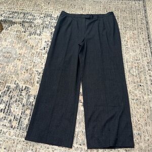 Lafayette 148 wool pleated wide leg trouser pants gray 14